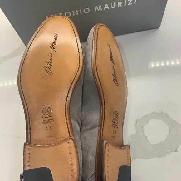 Antonio Maurizi size 43 color Tan/Piombi Brand new with box mens shoes - Picture 6 of 11